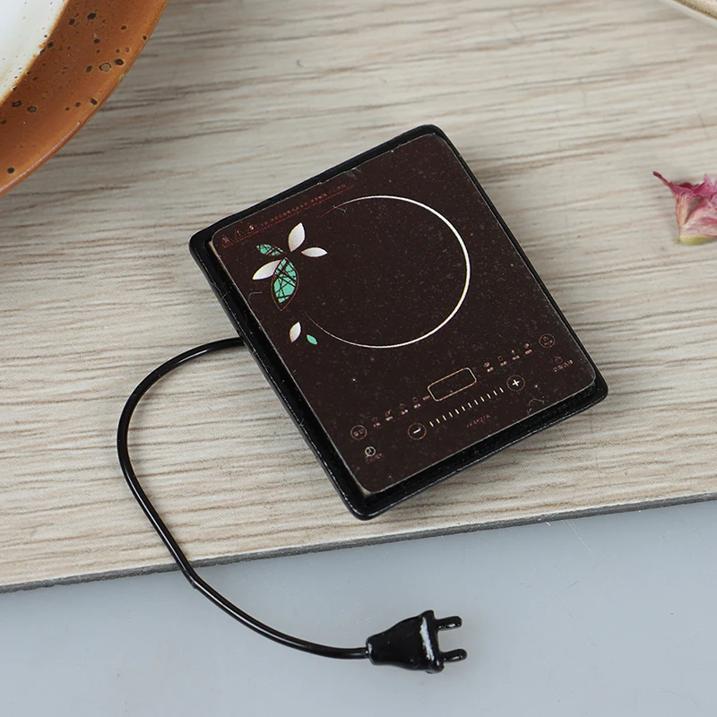 

1/12 Dollhouse Metal Induction Cooker Model Or Mini Alloy Soup Pot Miniature Scene Kitchen toy