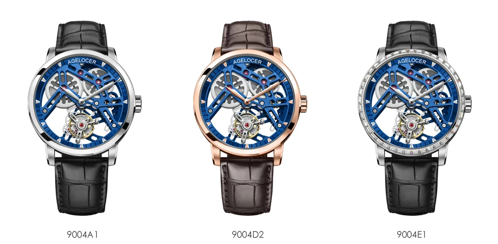 AGELOCER швейцарские Tourbillon часы для мужчин сапфировый синий Скелет циферблат лучший бренд класса люкс механические ручной ветер для мужчин s Tourbillon часы