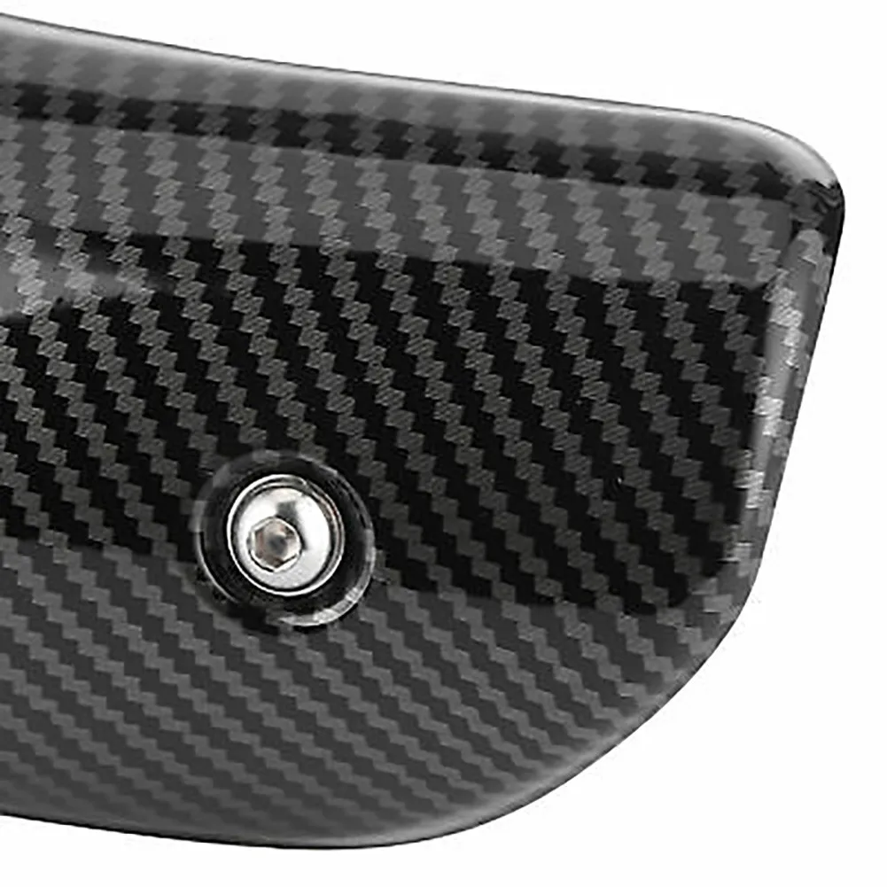 

1pc Motorcycle Exhaust Middle Pipe Heat Shield Guards Cover Carbon Fiber Universal With 2Screws 4Gaskets 2Buckles