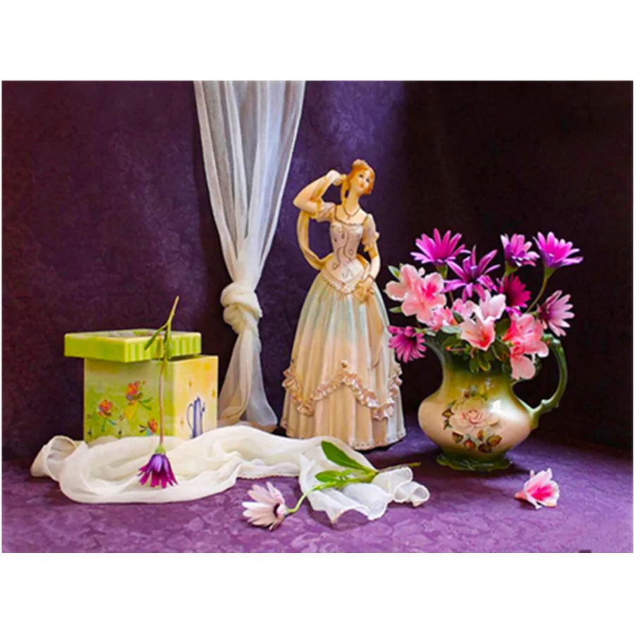 

Flower Vase Diamond Painting Lilac Full Square/Round Drill 5D DIY Diamond Mosaic Red Wine Embroidery Flower Handmade Hobby Gift
