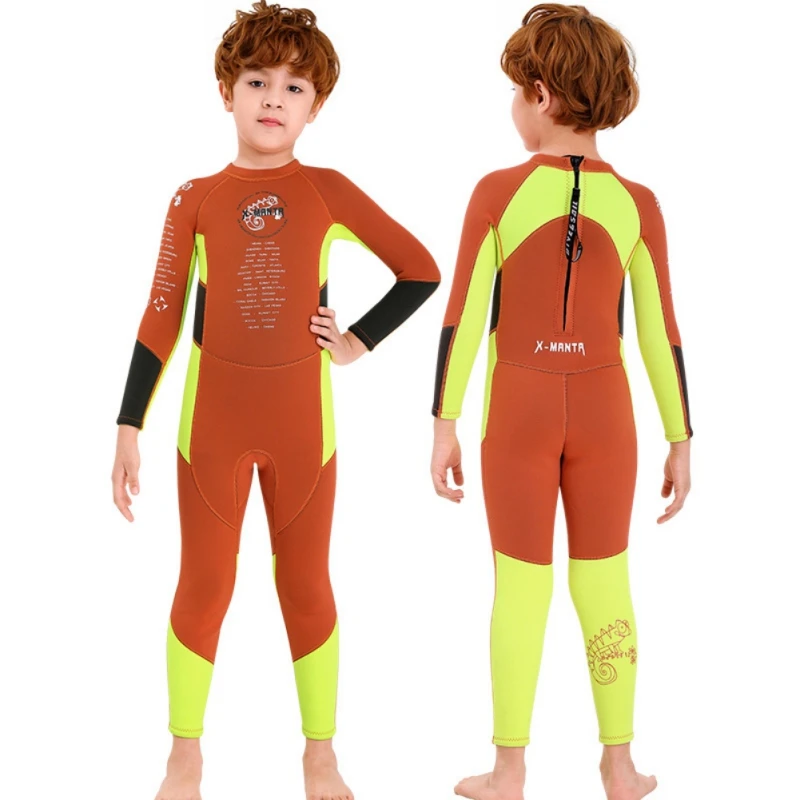 

Children's Boys Swimsuit 2.5mm Diving Long-sleeved Thickening Warm Sunscreen Quick-drying Swimwear Diving Suit