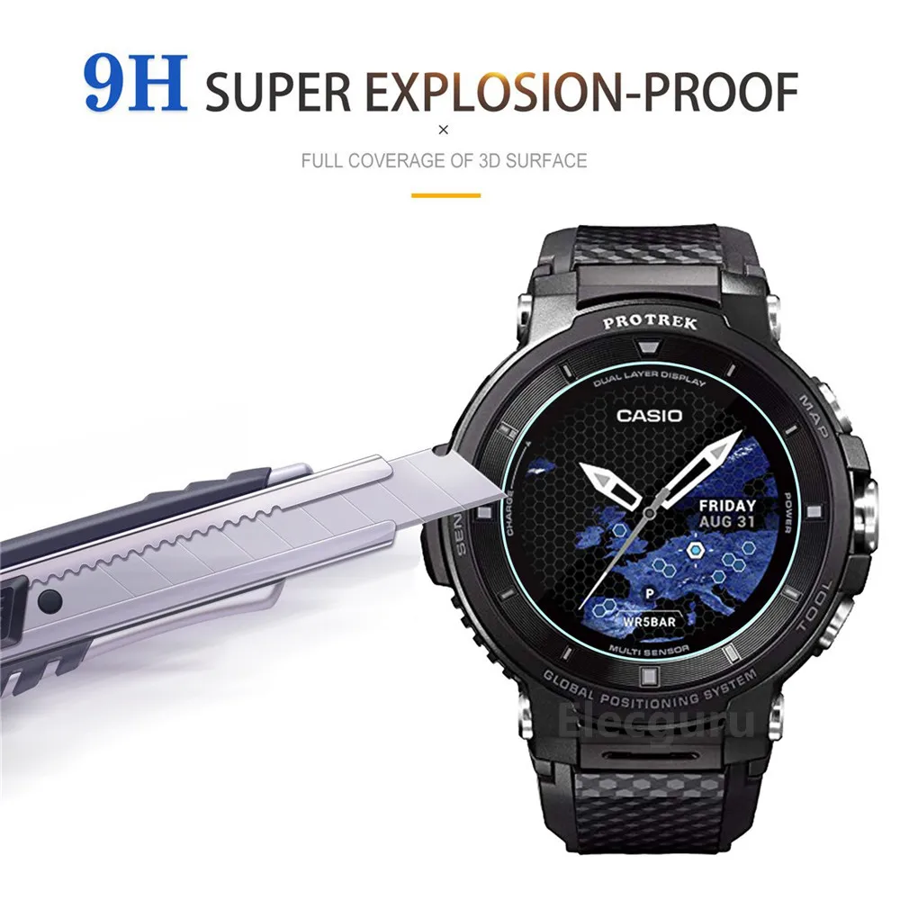 3 шт протектор экрана из закаленного стекла для сенсорного экрана CASIO Pro Trek Смарт-часы для прогулок(модель WSD-F30) против царапин без пузырьков