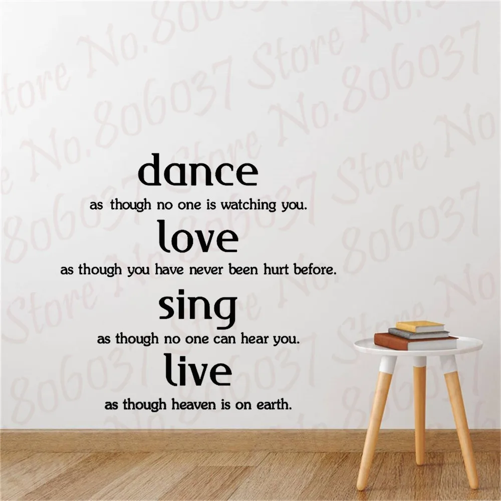 

Танец Любовь петь живые цитаты семейная надпись фотография винил домашний декор наклейка на стену окно искусство PW512
