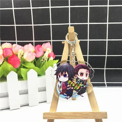 Аниме Demon Slayer Kimetsu no Yaiba брелок Kamado Tanjirou Nezuko Agatsuma Zenitsu Rengoku Kyoujurou cute fun акриловое кольцо для ключей - Цвет: 1-11