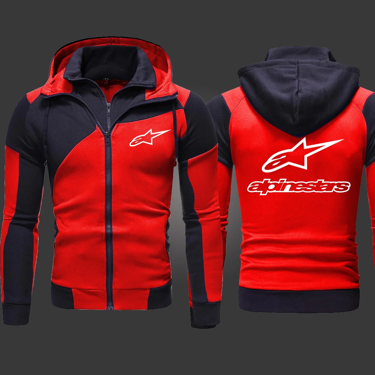 

Alpinestars new motorcycle cycling fashion men outerwear jacket zipper hooded sweatshirt high quality sportswear hoodies Casual