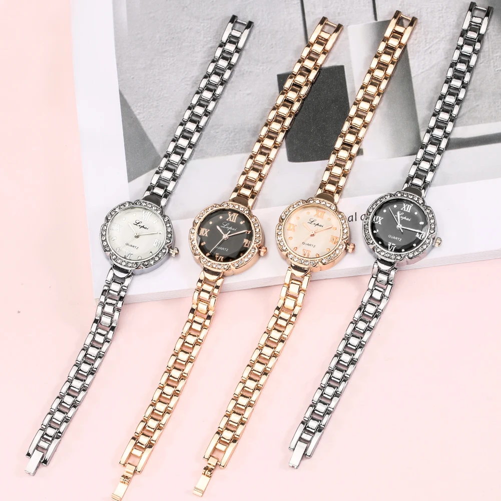 

Lightweight Girl Watch Silver Golden Quartz Watches High Quality Stainless Steel Strap Minimalist Dial Women's Christmas Gifts