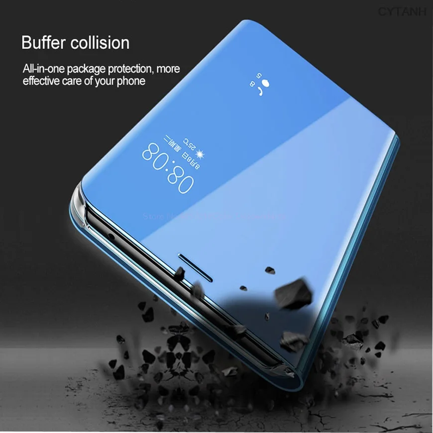 Умный зеркальный флип-чехол для iphone 11 pro max 2019 кожаный чехол-книжка с подставкой