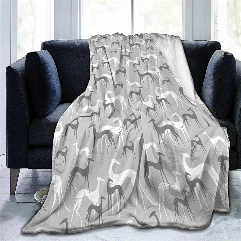 

Greyhound Dog Hound Navajo Cubre Camara Green Throw Blanket 3D Print On Demand Sherpa Super Comfortable For Sofa Thin Quilt