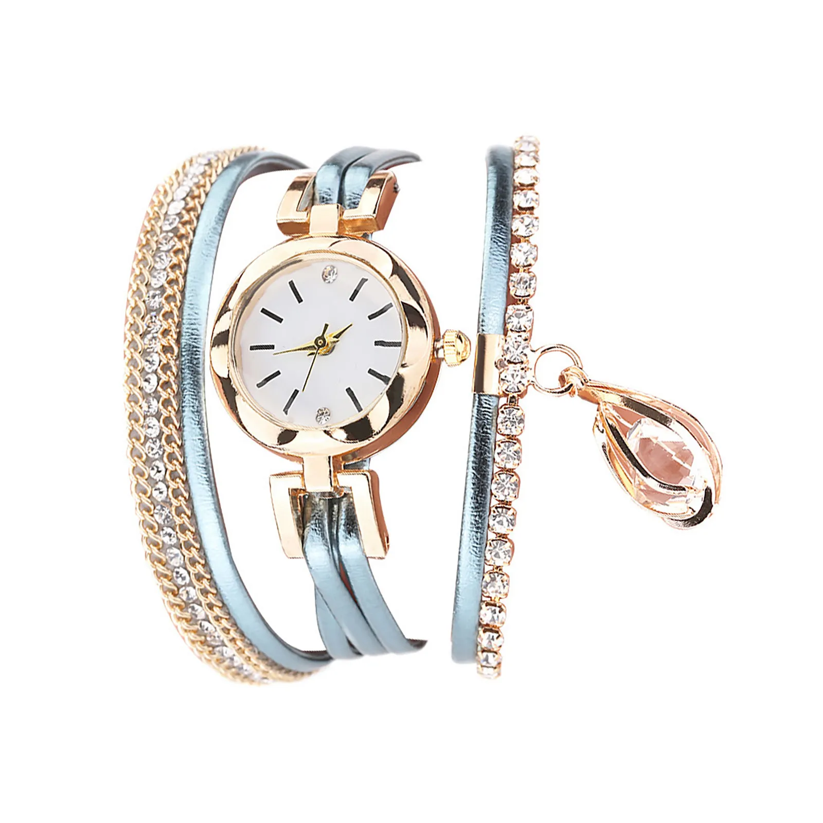 

Women Man Quartz Wristwatches Vintage Water Drop Pendant Bracelet Dial Analog Quartz Wrist Watch Luxury Casual Ladis Watch