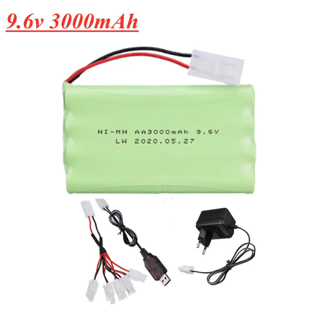 Ni mh 9 6 v 3000mah батарея + USB зарядное устройство для Rc игрушки автомобиль Танк Поезд