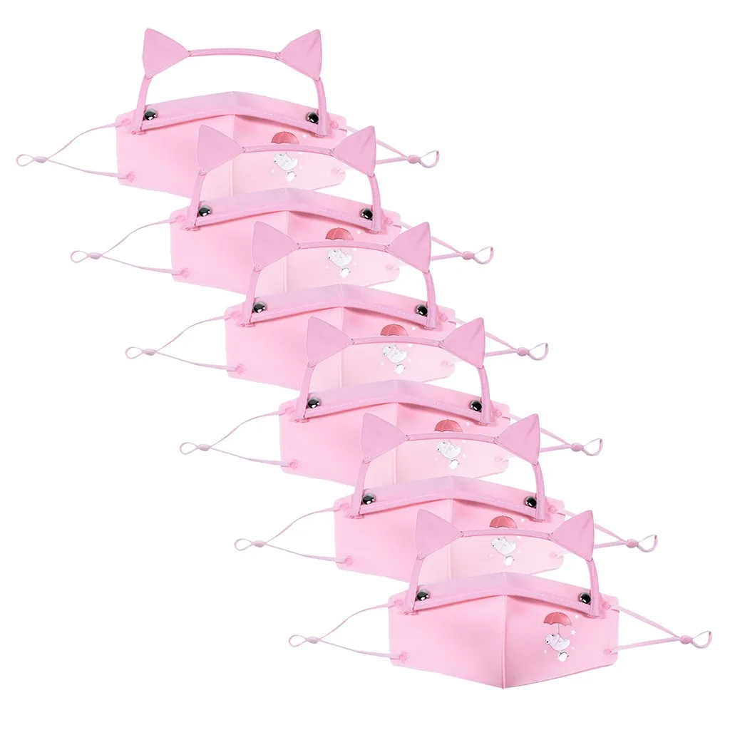 

6PC Kids Cartoon face mask Protect Reusable Washable Face Mask with Detachable Eyes Shield masque de protection respiratoire A50