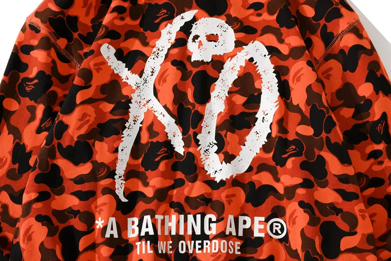 

BAPE Men's Hoodie XO Letter Printed Cotton Hoodie Men and Women Same Style Street Hip Hop Hoodie High Quality