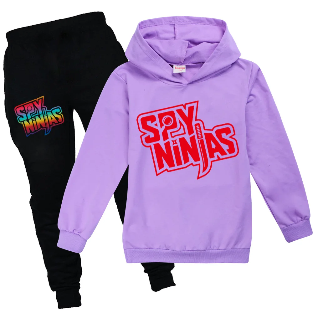 

NINJA KIDZ Spring Fashion Casual Wear Boys Sweatershirt + Casual Trousers Suit Girls Clothing Set Teenage Kids T Shirt Hoodies
