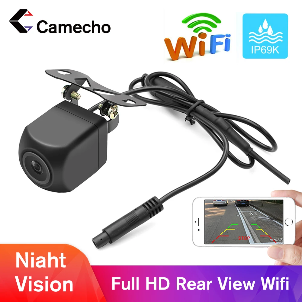 Camecho Водонепроницаемая HD 12V камера заднего вида Wifi резервного копирования с