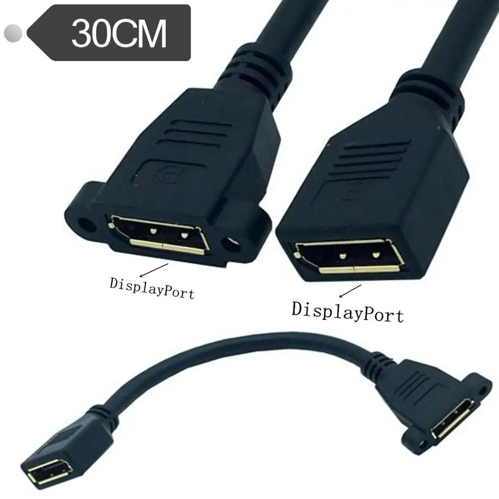 30 см DisplayPort to displayport Female DP Удлинительный кабель порт дисплея с винт крепления