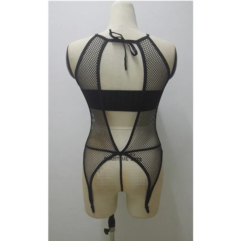 Искусственная кожа BabyDoll сексуальное эротичное нижнее бельё для женщин черные сетчатые латексные Боди для танцев на шесте сексуальные костюмы нижнее белье боди