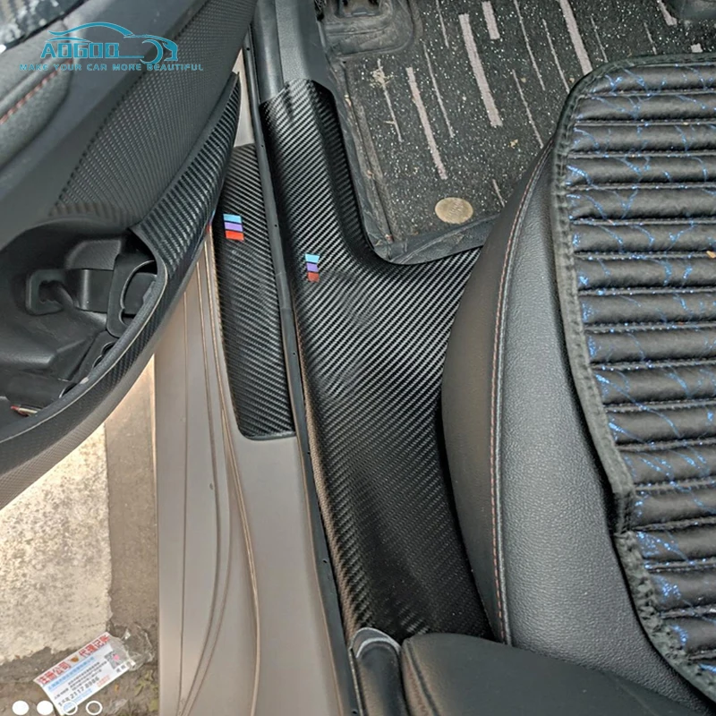 

Car Door Sill Leather Stickers Fit For Camry 2018 2019 XV70 Plate Carbon Fiber Threshold Strip Front Rear Taildoor Accessories