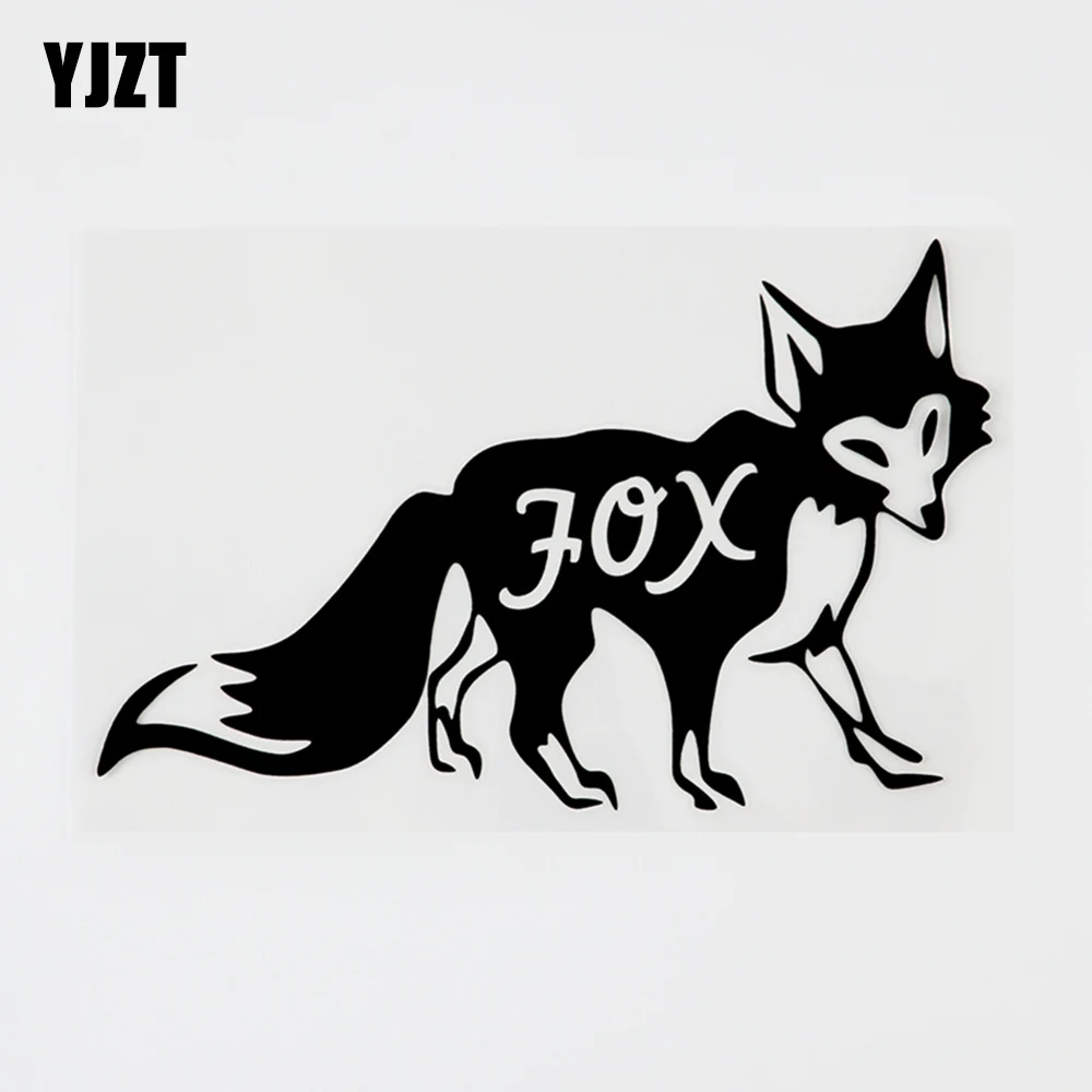 

YJZT 16CMX9.3CM Cute Animals Fox Vinyl Car-styling Car Sticker Decal Black/Silver 8C-0232
