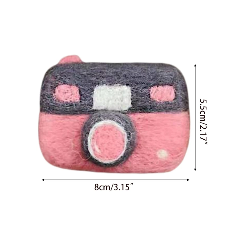 

New Needle Felted Wool Camera Newborn Photography Accessories for Photo Stuffed Baby Photo Prop Pink/Black
