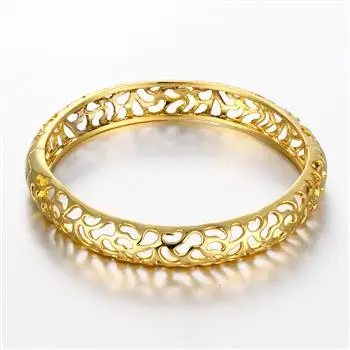 

European and American hot-selling K gold zircon personality hollow pattern ladies gold bracelet Z038-A KZCZ038