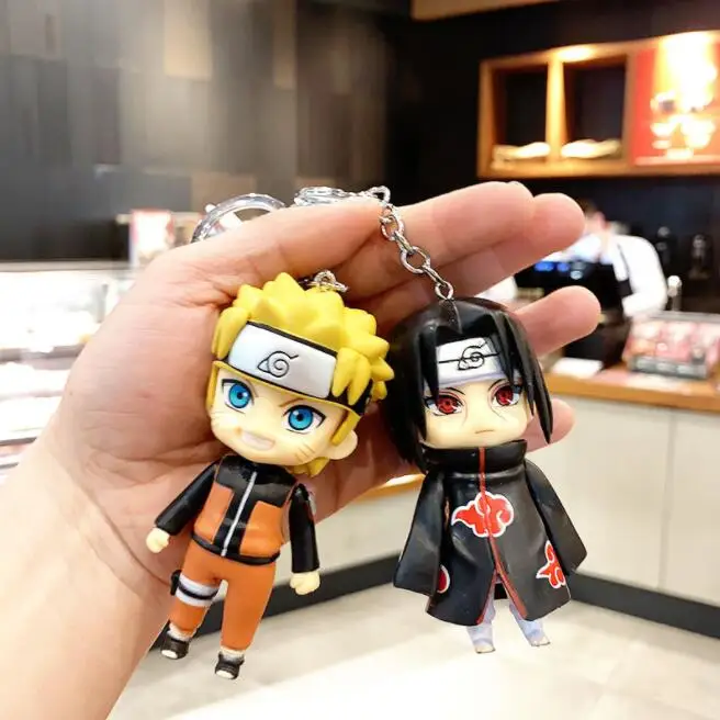 

Naruto Anime Figures Toys Keychain Uzumaki Uchiha Sasuke Ltachi Hatake Kakashi PVC Action Model Dolls Pendant Children's Gifts