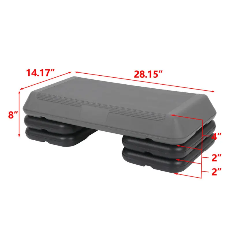 

28 Fitness Exercise Aerobic Step Board Home Health Trainer Workout W/ Riser