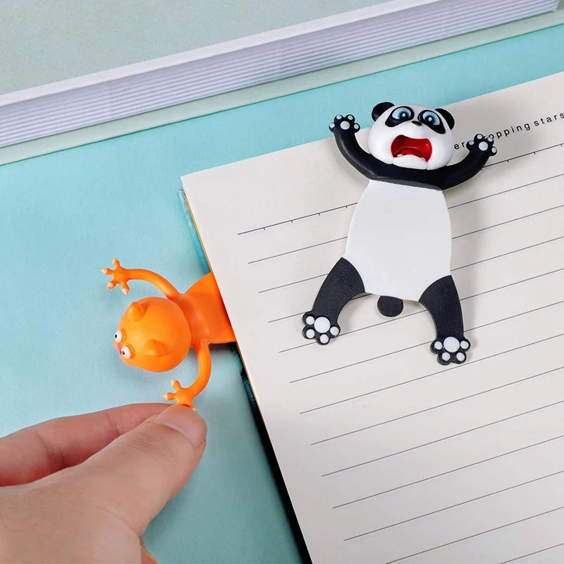 2Pcs Animal Bookmarks 3D Stereo Cartoon Lovely Bookmark Novelty Funny Student Stationery Gift For Kids |