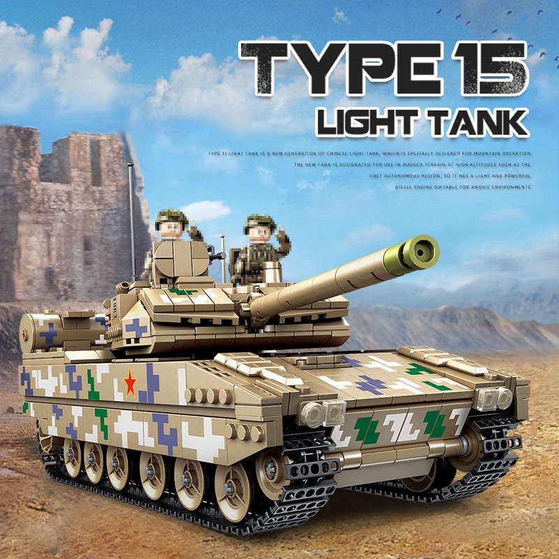 

Military War Weapon Type 15 light Tank Model Bricks Building Blocks Toys for Children Kids Boys Gifts 1424Pcs