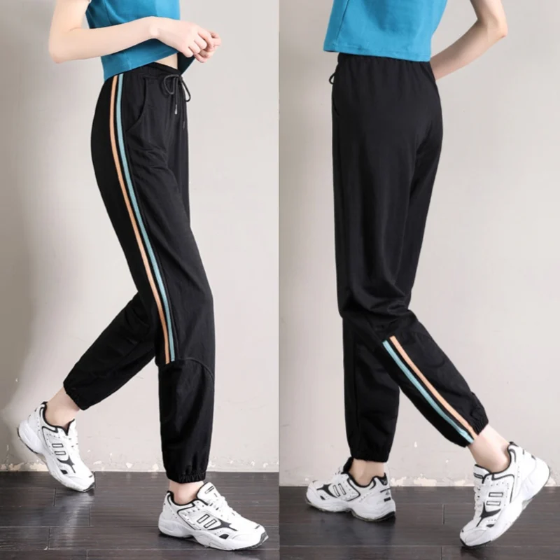 

Women Sports Pants Cool Soft Fabric Color Stripes Joggers Sweatpants for Women Jogging Sports Jogger GymSport Joggings Trousers