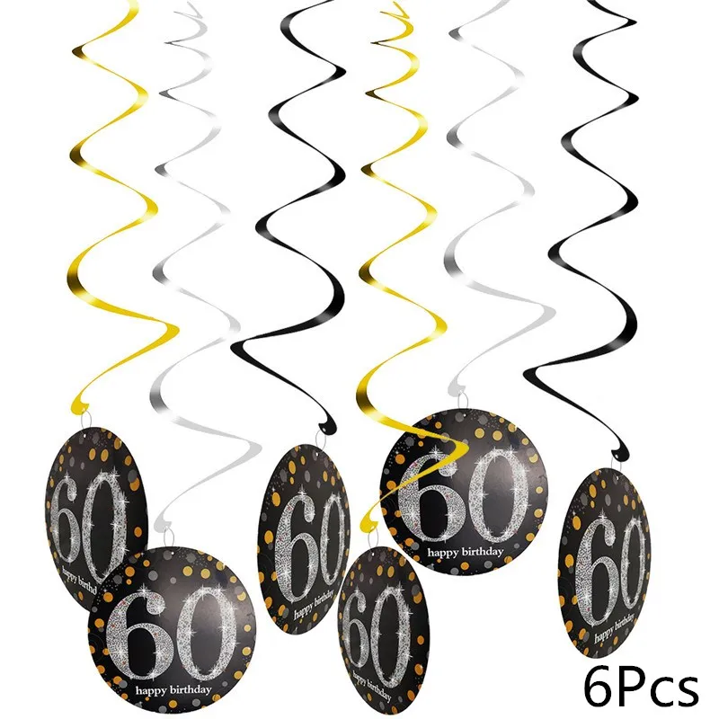 6Pcs Chicinlife 1 шт. 30 40 50 60 лет Очки День рождения Юбилей Мужчины Женщины забавная оправа для очков фото стенд Реквизит Поставки - Цвет: 6Pcs