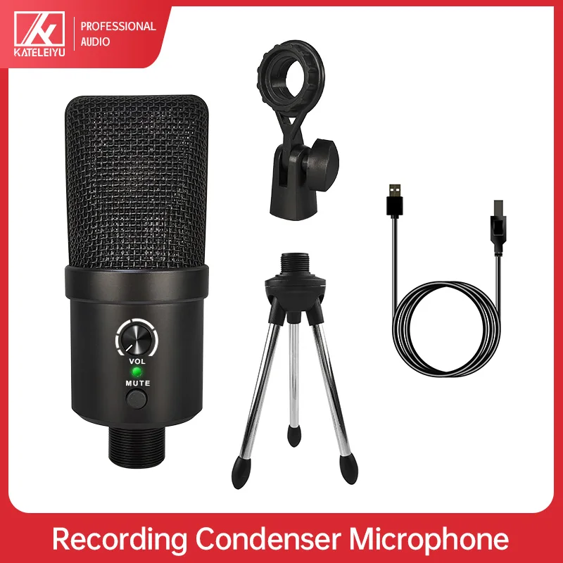 Профессиональный конденсаторный USB-микрофон для ПК с монитором подходит