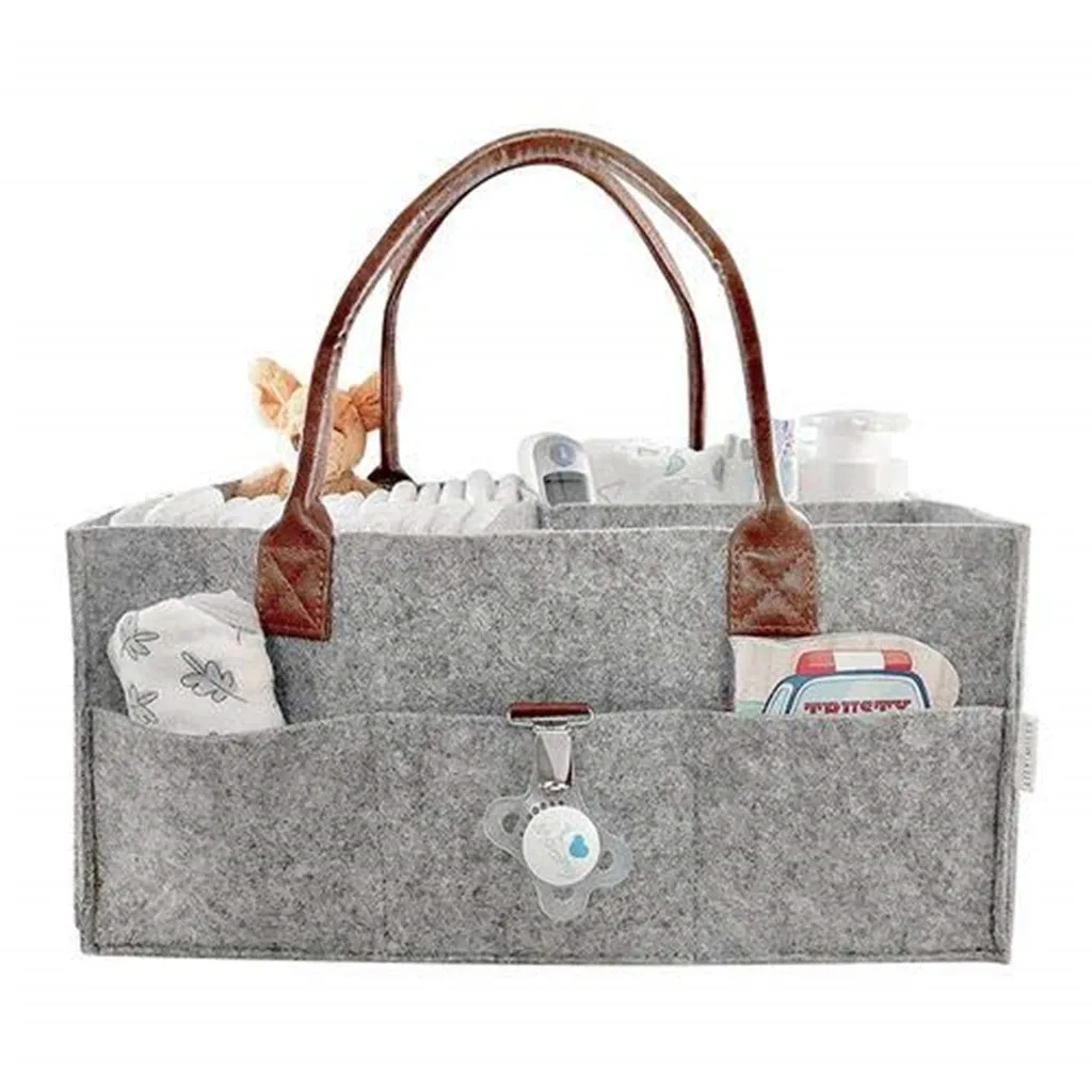 

New Portable Foldable Felt Diaper Storage Bag Multifunction Kids Clothes Handbag For Baby Diaper Organizer Mom Nappy Bags