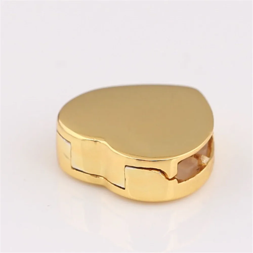 

Genuine 925 Sterling Silver Charm Gold Reflexions Smooth Love Heart Clip Lock Beads Fit Women pan Bracelet Diy Jewelry