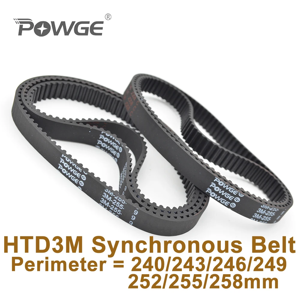 Зубцы синхронного ремня POWGE 240 243 246 249 252 255 258 3M = 80/81/82/83/84/85/86 HTD3M резиновый с