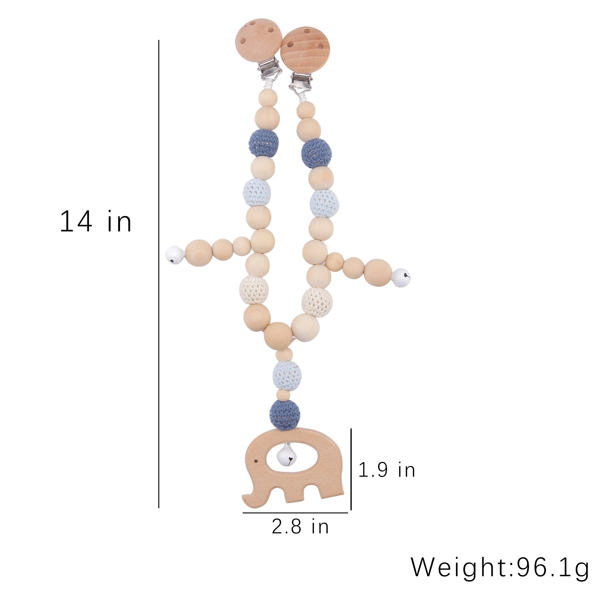 Elephant Cart Chain Детские игрушки Силиконовые бусы Прорезыватели деревянные кольца браслет ручной работы соска, зажимы для цепи Прорезыватели зубов колокольчики для детской коляски Товары для малышей - Цвет: Elephant Cart Chain