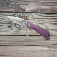 evil eyes custom folding knife strider smf 61 purple titanium handle tanto high hardness m390 blade pocket edc tactical tools