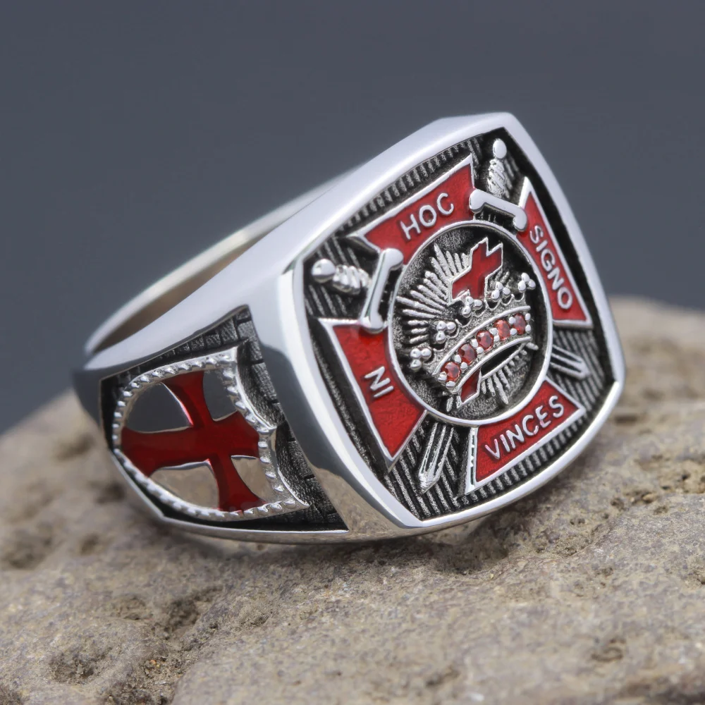 

Knights Templar In Hoc Signo Vinces Freemasons Masonic Sterling Silver Ring
