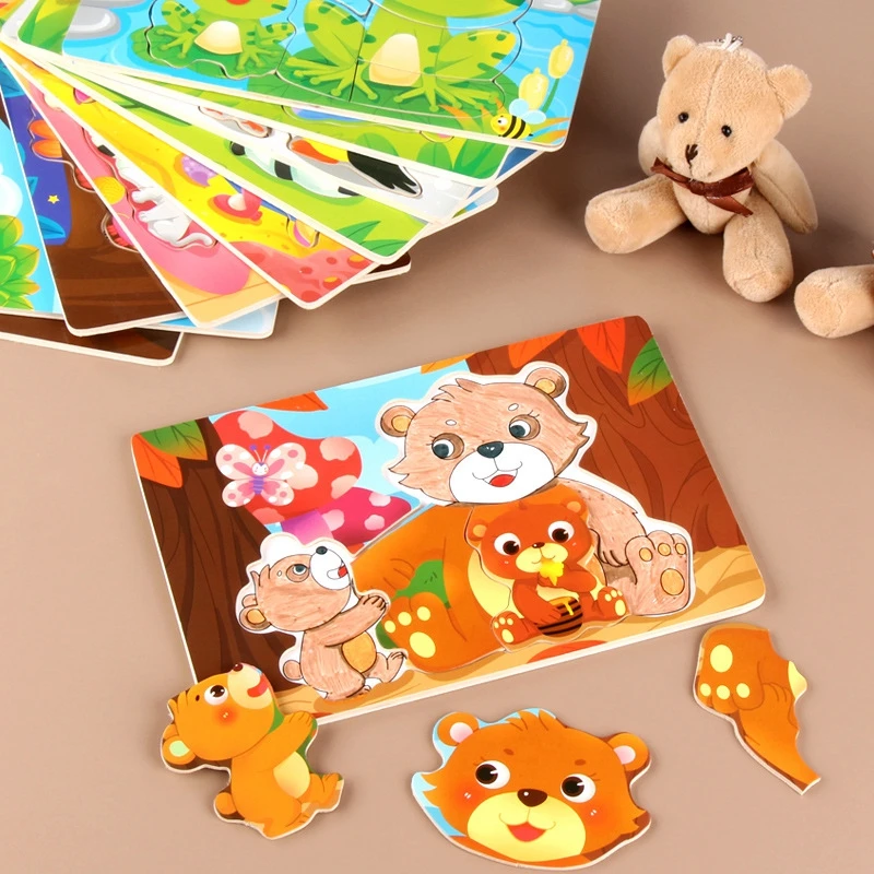 Панда развивающие игрушки рисование головоломка игра пазлы детские деревянные