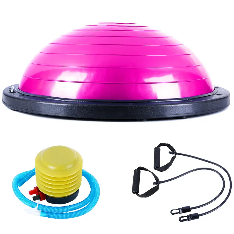 

58CM Balance Ball Balance Trainer Yoga Half Ball with Resistant Band Strength Exercise Fitness Yoga with Bonus Foot Pump