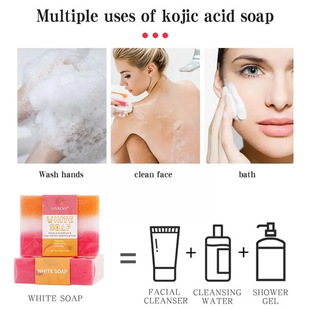 

Papaya Kojic Acid Glutathione Arbutin Bath Soap Handmade Brighten Acne Whitening Skin Mites Body Prevent Cleaning An E9u7