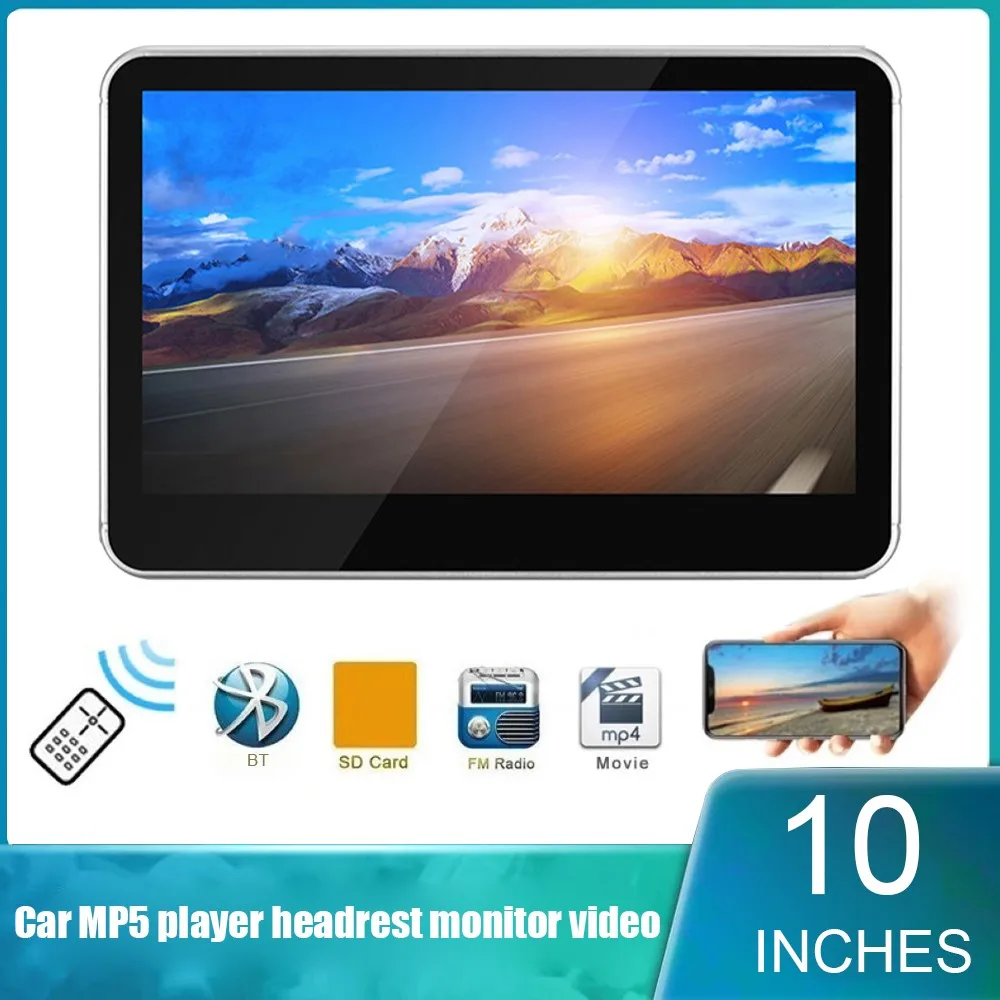 

Car MP5 Player 10 Inch Headrest Monitor Video 1080P HD Mirror Link USB SD FM TF Bluetooth Capacitive Screen Touch Remote Control