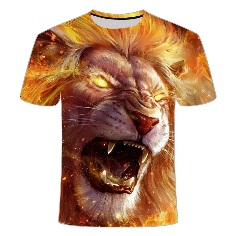 New Lion king 3d T-shirt Animal Shirt Camiseta T Men Funny Mens Clothing Casual Fitness Tee Top Tiger Tshirt Man Big Size | Мужская