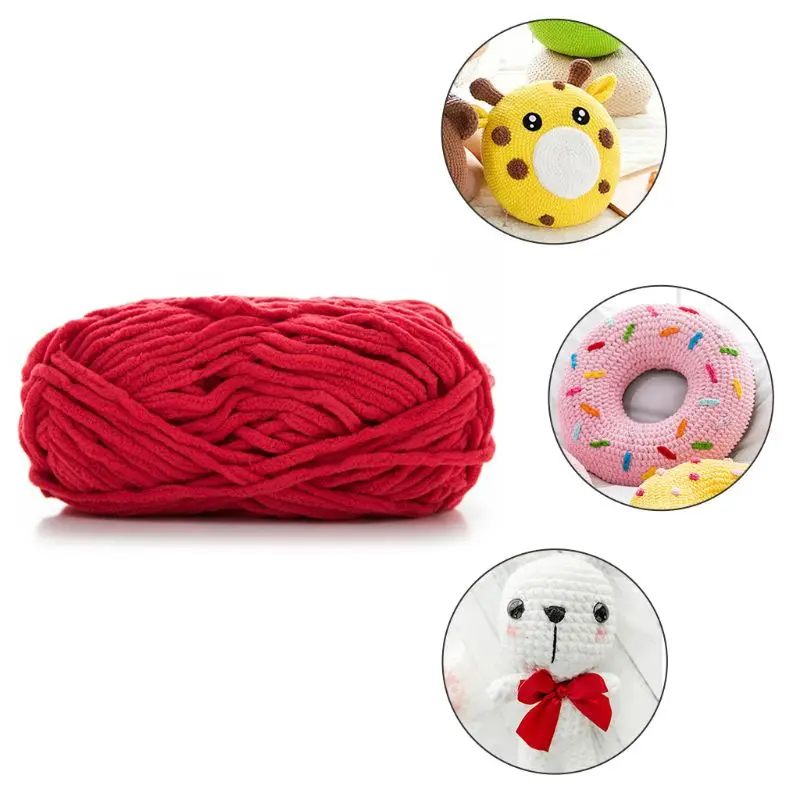 100 г/шар полиэфирная пряжа для вязания крючком милая яркая яркого цвета сделай