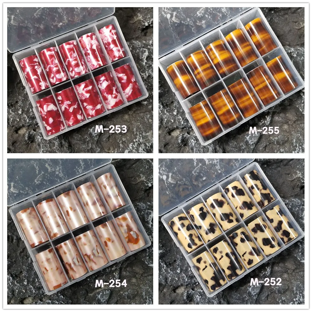 

1Box Tortoiseshell Nail Foils Transfer Paper Amber Foil Stickers Leopard Nails Wraps Nail Art Decorations