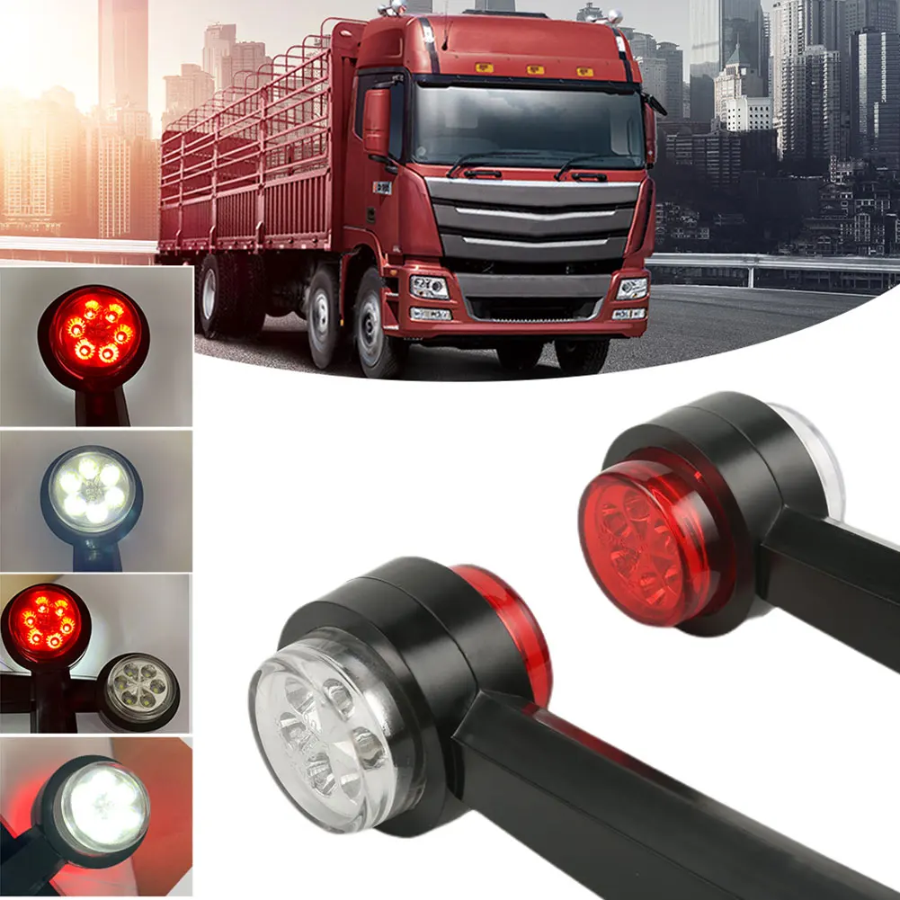

2Pcs Truck LED Parking Lights 12V 24V Trailer Tractor Position Light Lorry Vehicle Side Marker Lamps Red White Clearance Lamp