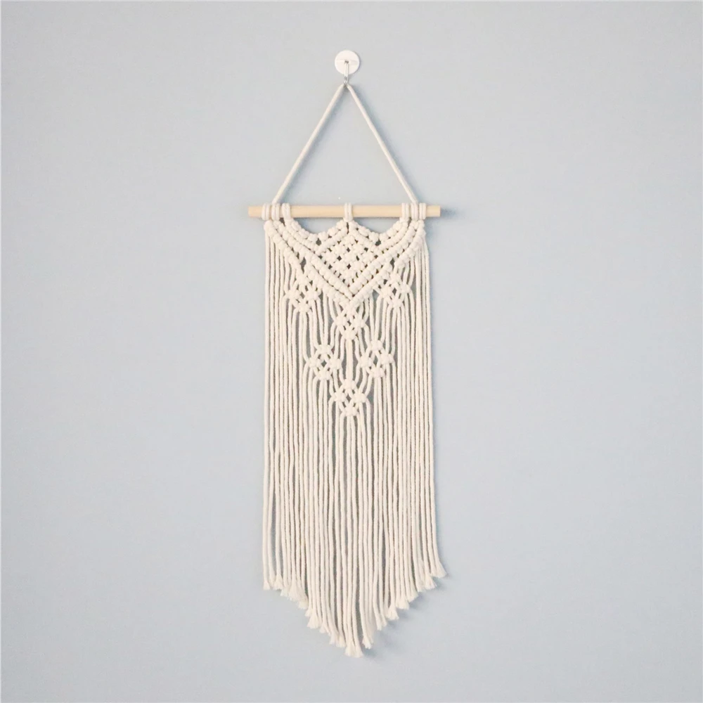 

Веревка из чистого хлопка, подвесной гобелен ручной работы, тканые украшения, Ремесла, Декор для гостиной, аксессуары для украшения дома