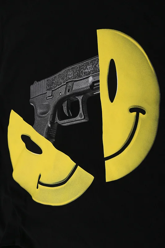 

SUSBOY 2021 Cartoon Gun Print T-shirt Men Women Couple 100% Cotton T Shirt Oversized Hip-hop High Street Tee