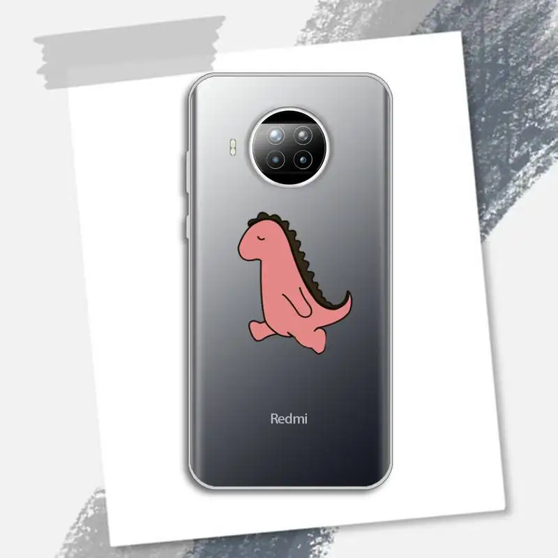 

Creative cute dinosaur Phone Case Transparent for Xiaomi Redmi note 10 t 8 9 pro lite 11