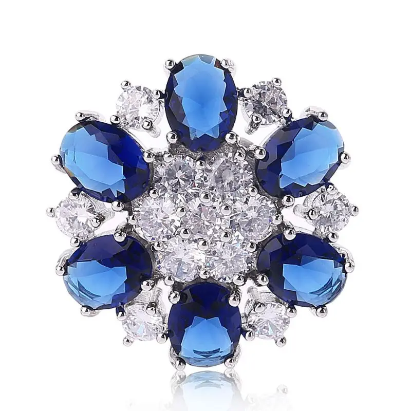 

null 1Pc 25mm Glitter Rhinestone Jewelry Sexfoil Shape Decorative Buttons With Metal Loop Shank Hole Sewing Clip Buckle DIY
