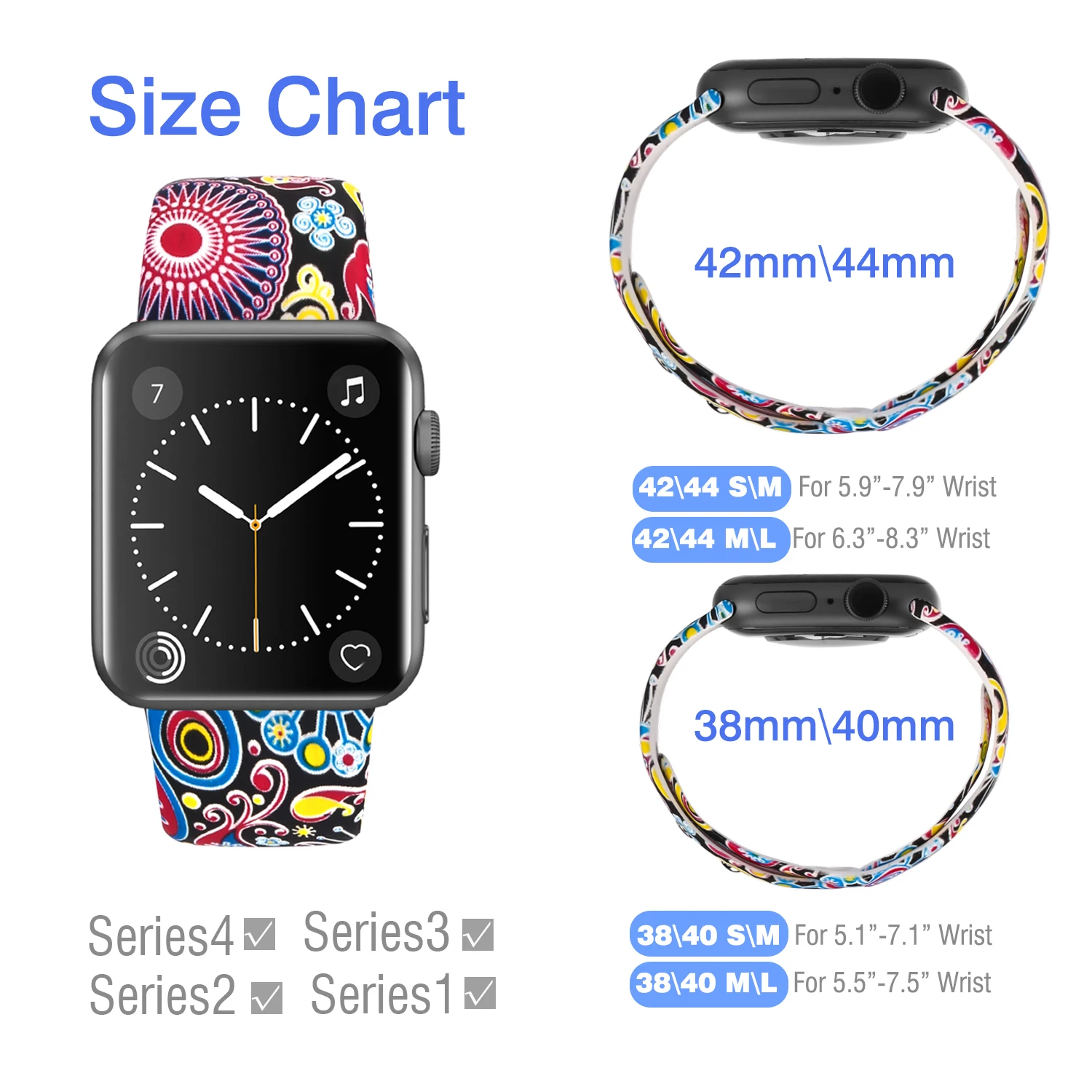 Цветочный Мягкий силиконовый спортивный сменный ремешок для Apple Watch 44 мм 42 40 38